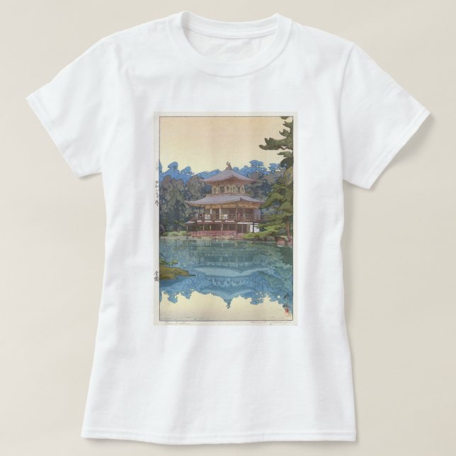 金 閣 寺, Kinkaku-ji, Hiroshi Yoshida, Woodcut T-Shirt (Design vorne)