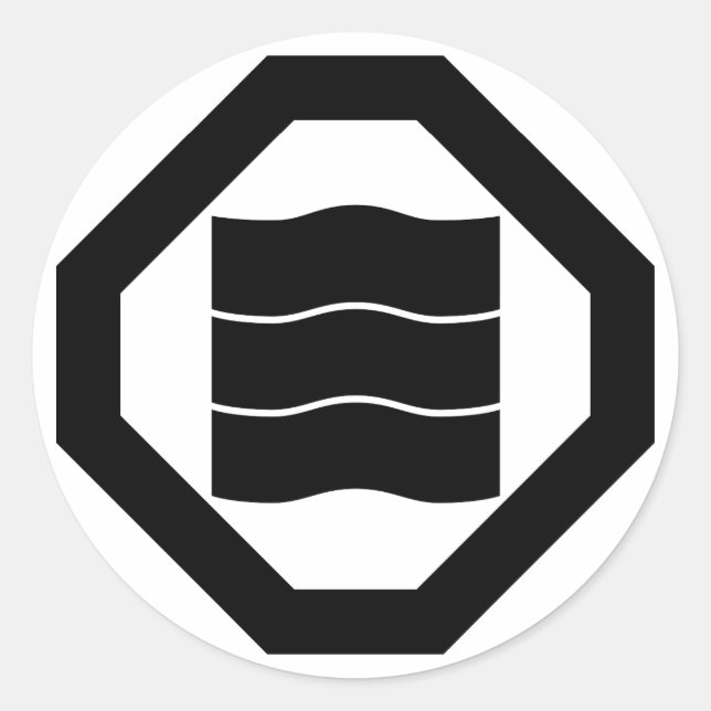 隅 切 り 角 に 揺 り 三 RUNDER AUFKLEBER (Vorderseite)