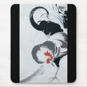 雄 鶏 図, 若 冲 Rooster(Detail), Jakuchu Mousepad