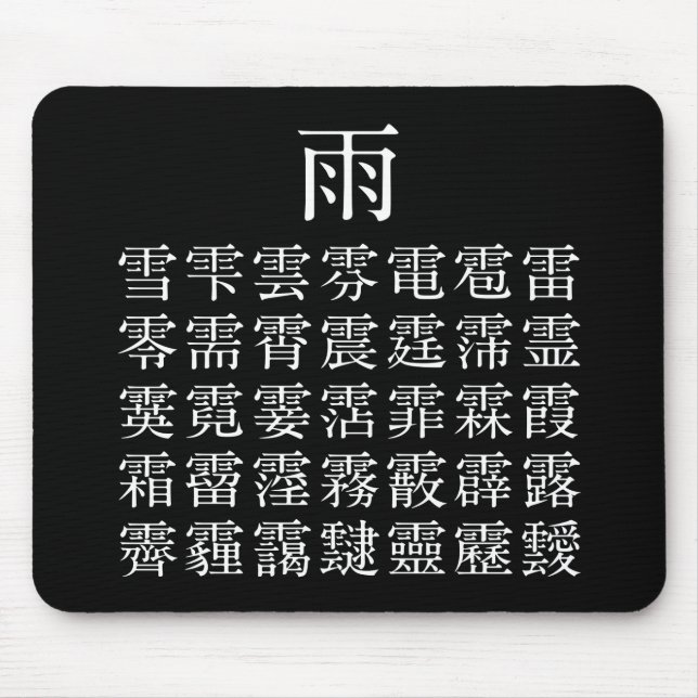 雨と雨冠の漢字 MOUSEPAD (Vorne)