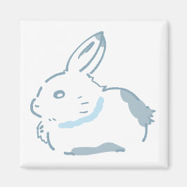 雪の中のうさぎ&パステル水色デザイン MAGNET