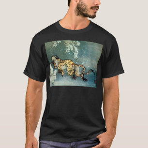 雪中虎図, 北斎 Tiger im Schnee, Hokusai T-Shirt