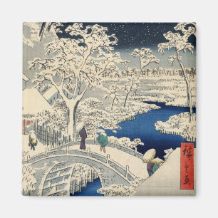 雪 の 太 橋, 広 重 Snowy Drum bridge, Hiroshige, Ukiyo-e Magnet