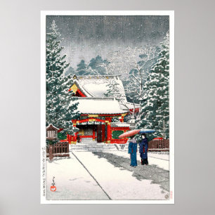 雪 の 日 枝 社, Schnee bei Hie Shrine, Hasui Kawase, Wo Poster