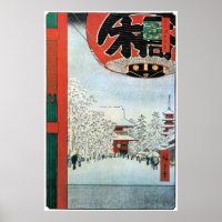雪 の 草, 広 Schnee in Asakusa, Hiroshige Ukiyoe重