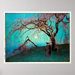 雲 井 桜, Kumoi-Kirschblüten, Yoshida, Holzschnitt Poster