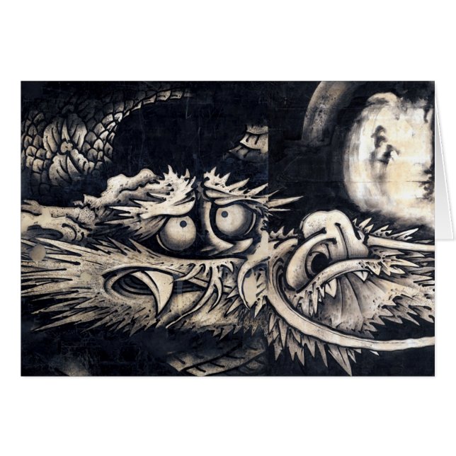 雲 龍 図, 曾 蕭 Dragon mit Cloud, Sumi-e-白 (Vorderseite (Horizontal))