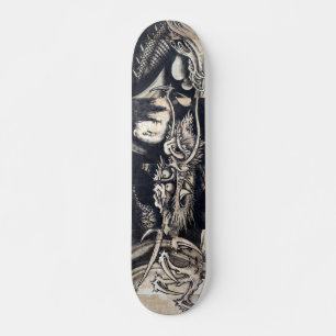 雲 龍 図, 曾 蕭 Dragon mit Cloud, Sumi-e-白 Skateboard