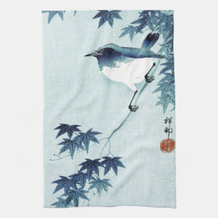青い鳥, 古邨 Vogel im Blau, Koson, Ukiyo-e Geschirrtuch