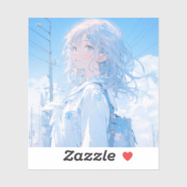 青と夏/Blue and Summer | 東京娘 GenerartiveAI シール Aufkleber