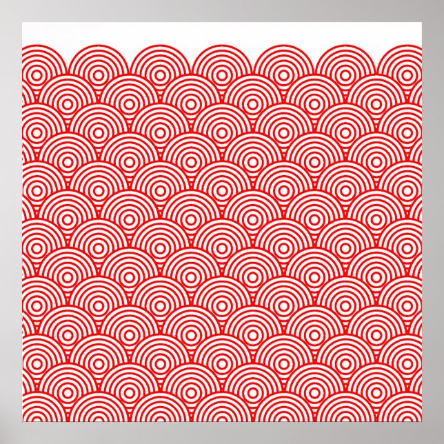 青海波風(赤色) POSTER (Vorne)