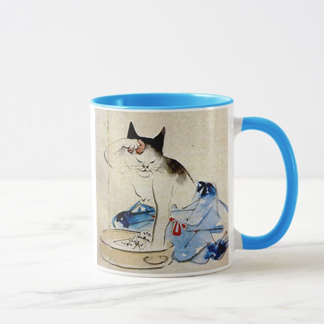顔を洗う猫, 広重 Katzen-Gesichts-Wäsche, Hiroshige Tasse (Rechts)