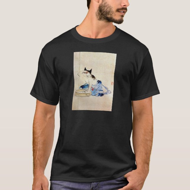 顔 を 洗 猫, 広 重 Cat Face Wash, Hiroshige T-Shirt (Vorderseite)