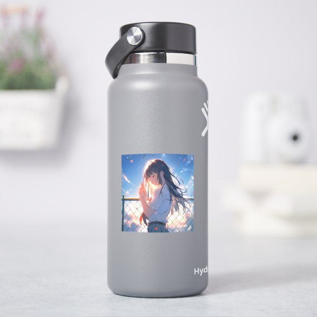 願い事JKシール｜寿司娘 GenerativeAI  Aufkleber (HydroFlask)