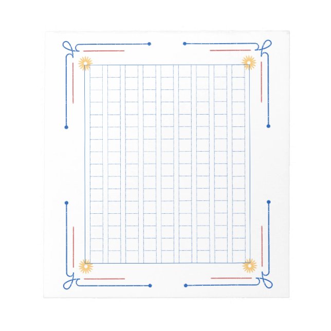 飾り原稿用紙＜青＞144字[bl01] notizblock (Vorderseite)