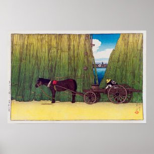 駒形河岸, Komagata Embankment, Hasui Kawase, Woodcut Poster