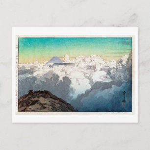 駒 ヶ 山 頂, Gipfel Komagatake, Yoshida, Holzschnitt Postkarte