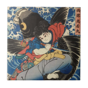 鬼若丸, 国芳, Oniwakamaru, Kuniyoshi, Ukiyo-e Fliese