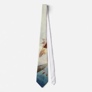 鮎, 北 斎 Süßfisch, Hokusai, Art Krawatte