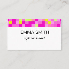 鮮やかなギンガムチェックのキュートな名刺 VISITENKARTE