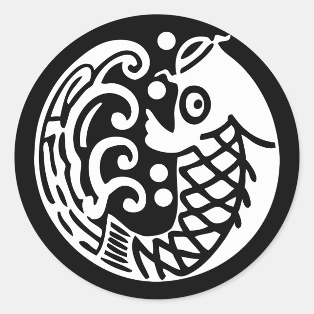 鯉に波 RUNDER AUFKLEBER (Vorderseite)