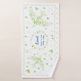 鳥、風に乗る。誕生メモリアル_グリーン3 BADEHANDTUCH