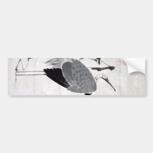 鶴 図, 若 Krane, Jakuchu, Japan Art Art Autoaufkleber