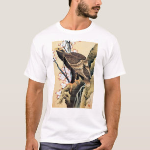 鷲 と 桜, 北 Adler- und Kirschblüten, Hokusai T-Shirt