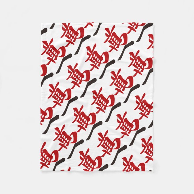 麻雀牌 一萬_文字-01 FLEECEDECKE (Vorderseite)