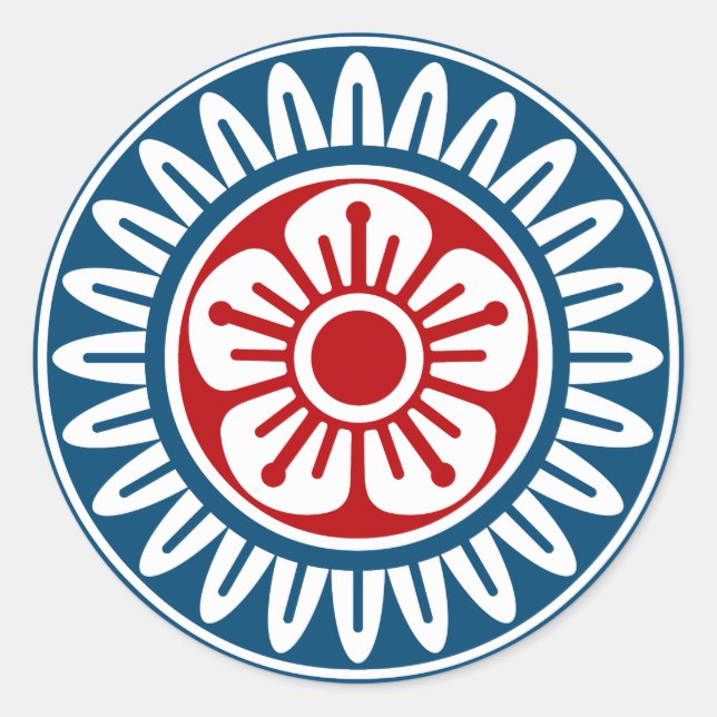 麻雀牌 1筒 イーピン_ロゴのみ-01 RUNDER AUFKLEBER (Vorderseite)