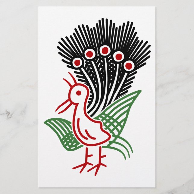 麻雀牌 1索 イーソウロゴのみ-01 BRIEFPAPIER (Vorderseite)