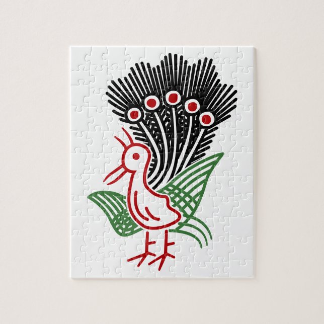 麻雀牌 1索 イーソウロゴのみ-01 PUZZLE (Vertikal)