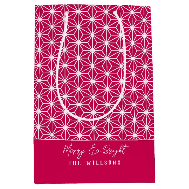 麻 の 葉 | ASANOHA Japanischer Kimono Mustertasche Mittlere Geschenktüte (Vorderseite)