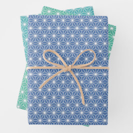 麻 の 葉 ASANOHA | Japanisches KIMONO-Muster Geschenkpapier Set