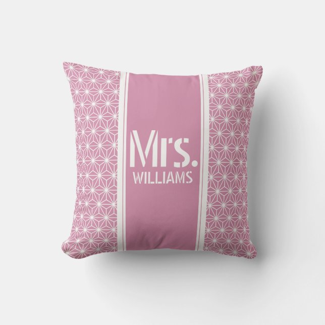 麻 の 葉 ASANOHA | Japanisches KIMONO-Muster Kissen (Vorderseite)