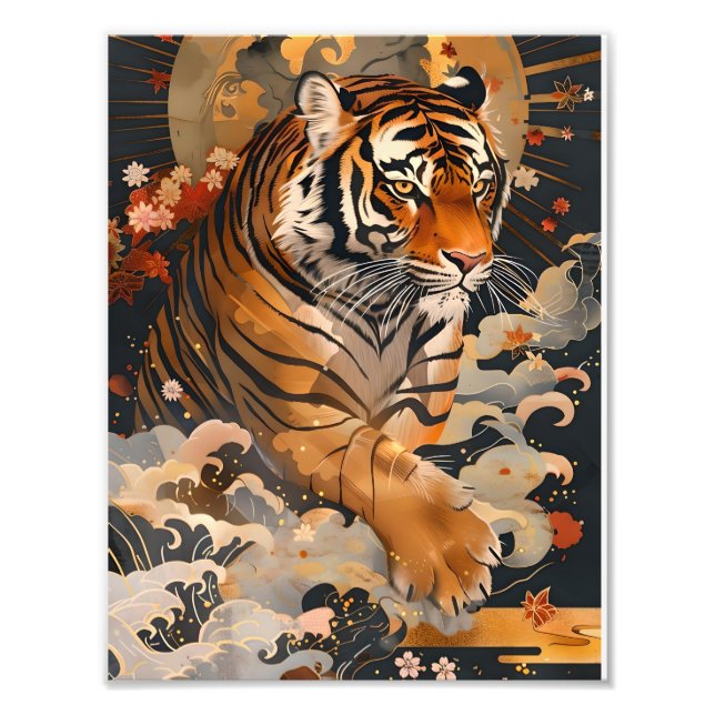 黄金の虎が幸運をもたらす／Golden tiger brings good luck. Fotodruck (Vorne)