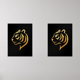 黄金の虎 Gold Tiger – Japanese Minimalist Bilderwand Sets