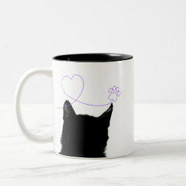 黒猫の前後マグカップ ZWEIFARBIGE TASSE