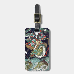 龍 虎, 豊, 国 Dragon & Tiger, Toyokuni, Ukiyo-e Gepäckanhänger
