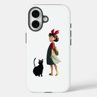 소녀와 고양이 핸드폰  iPhone 16 HÜLLE