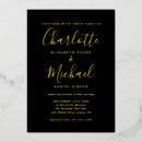 Suche nach schwarze goldhochzeit einladungen Goldfolie