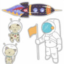 Suche nach kosmonaut aufkleber Rakete