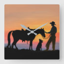 Suche nach horse silhouette wanduhren Cowboy