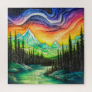 Suche nach nordlichter puzzle Berge