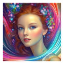 Suche nach magischer realismus poster Portrait mit regenbogenhaaren
