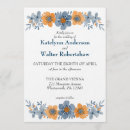 Suche nach orange und blaue hochzeit einladungen Aquarellfarben