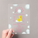 Suche nach rosa gummiente einladungen Babyparty