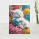 Suche nach ball des garns postkarten Katze