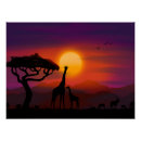 Suche nach afrika sonnenuntergang poster Giraffe