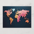 Suche nach watercolor map postkarten Weltkarte